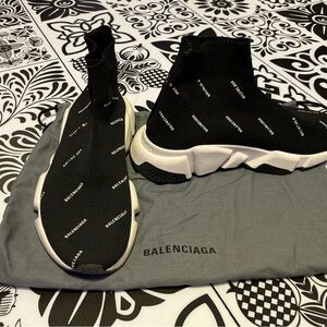 Balenciaga Black Knit Sneakers